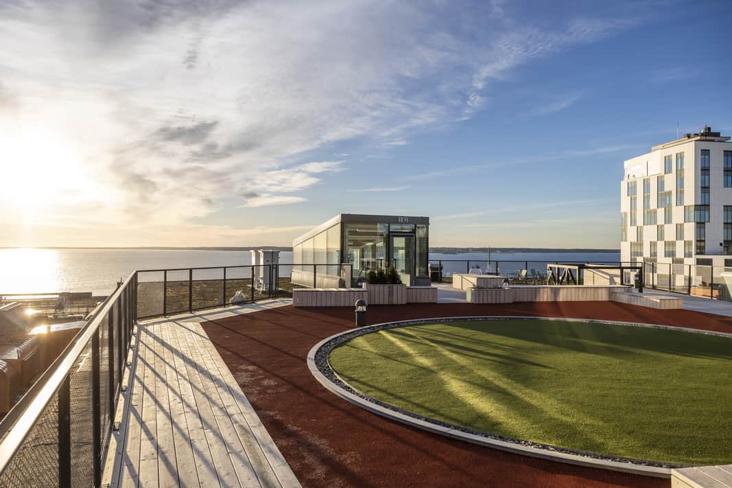 Visionsbild av takterrass.