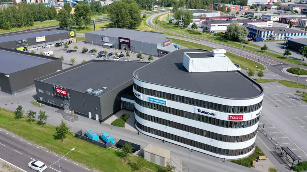 Vy över fastighet som är formad som en triangel