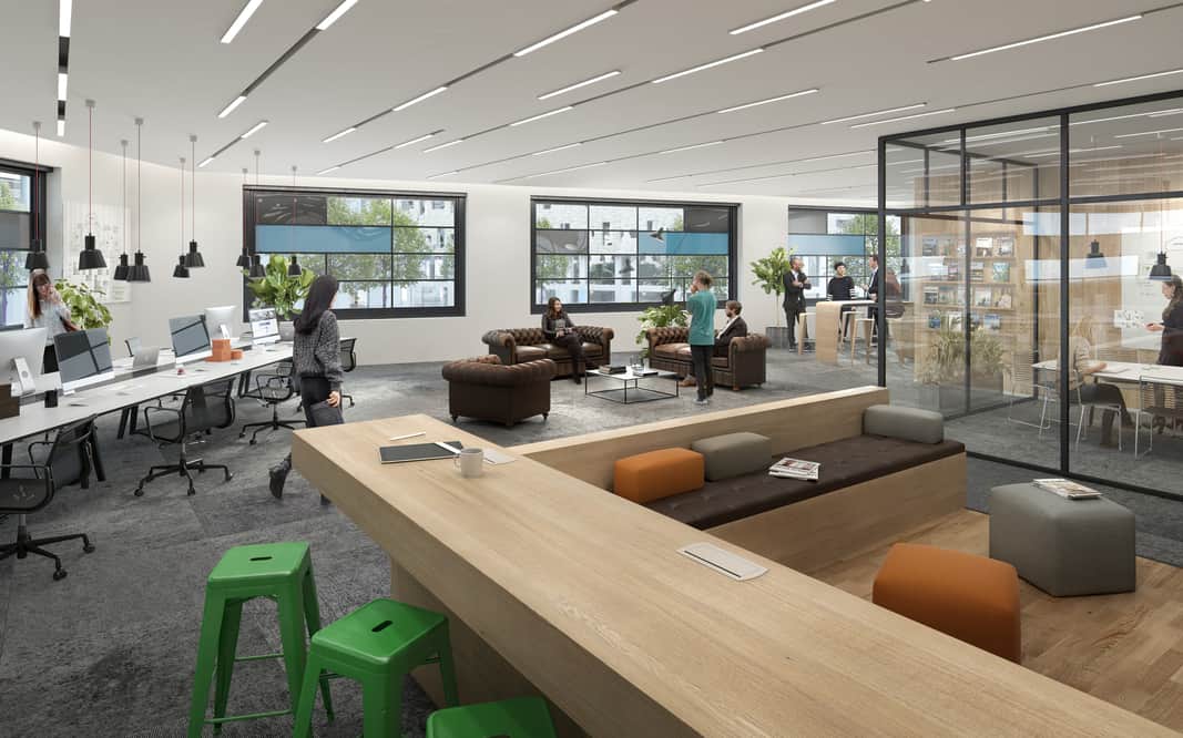 Visionsbild av kontorsyta.