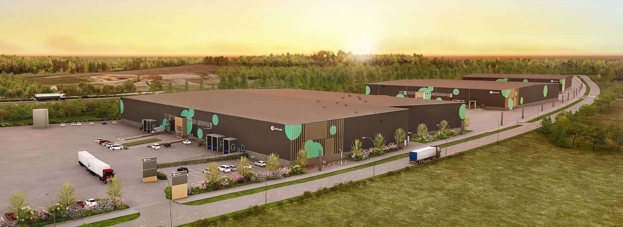 Drönarfoto över området.