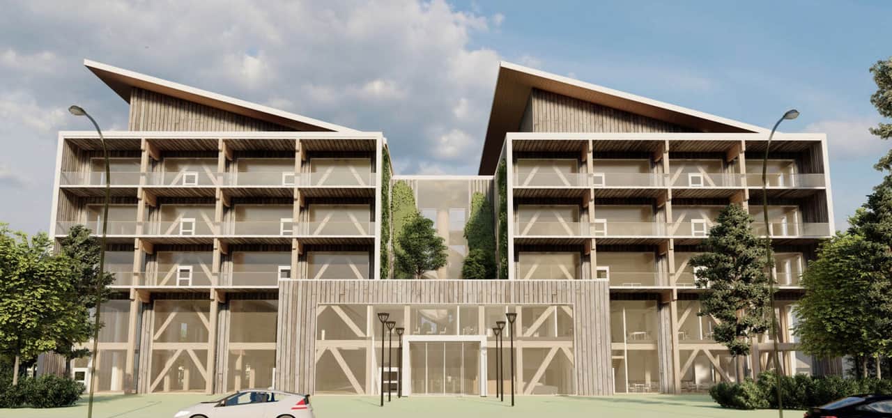 Visionsbild av takterrassen.