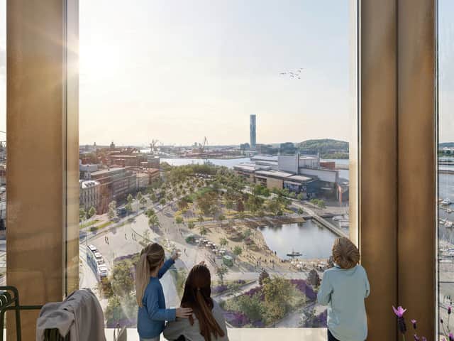 Blommor på takterrass.