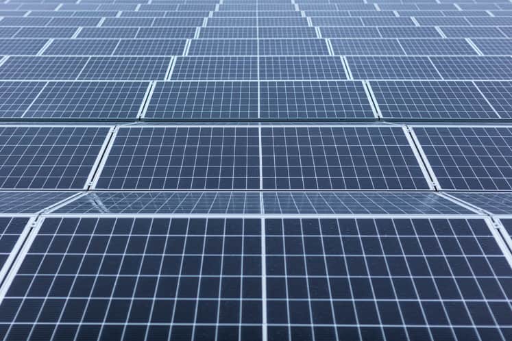 Närbild på solceller