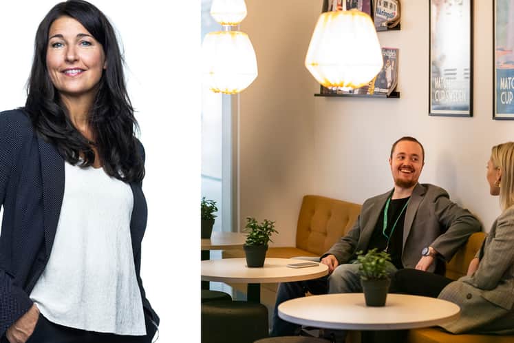 Kollage med Helena och medarbetare.