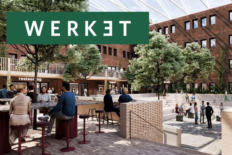 Visualisering av innergård på Werket.