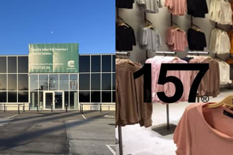 Kollage med interiör- och exteriörbild från butiken.