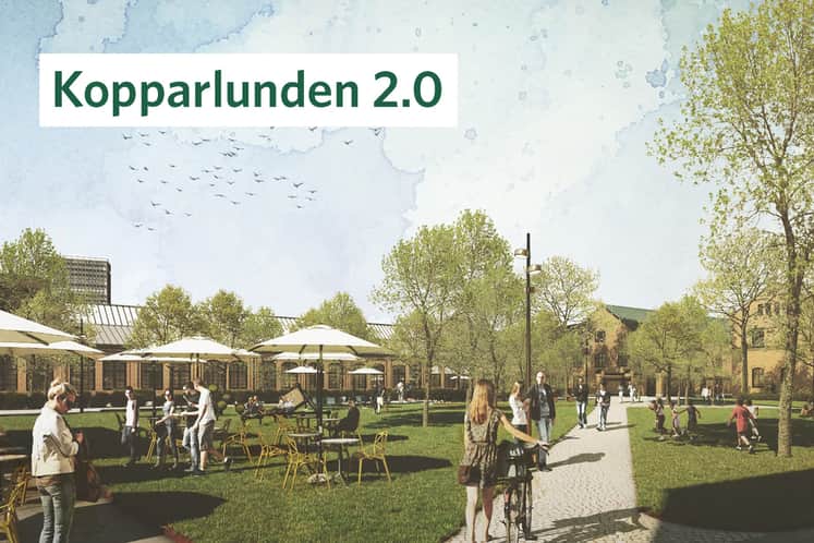 Visionsbild av Kopparlundens utemiljö.