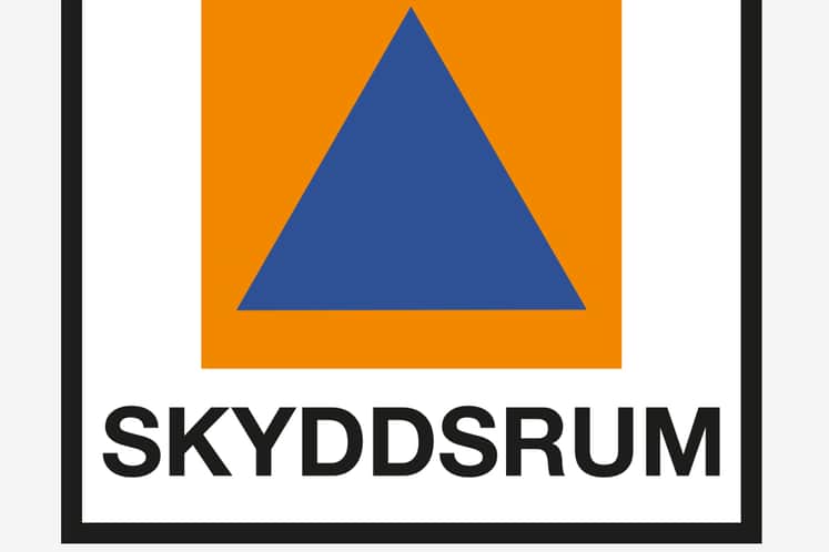 Skylt för skyddsrum.