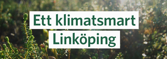 Gr&ouml;n bild med texten Ett klimatsmart Link&ouml;ping.